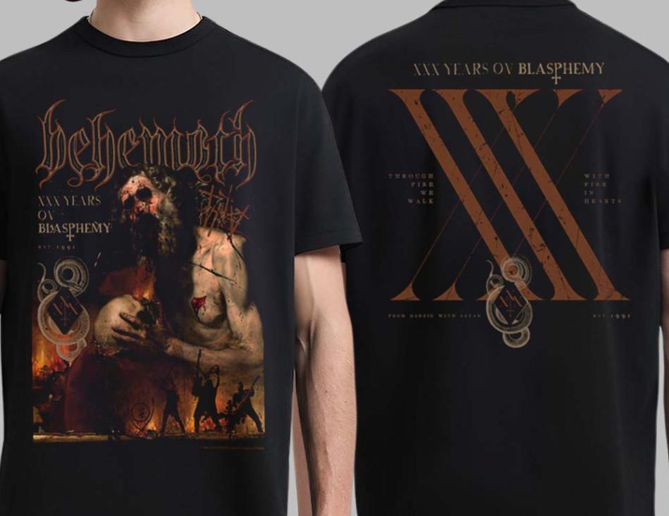 Behemoth 30 Лет Богохульства Обложка Двусторонняя Унисекс Футболка Унисекс Футболка
