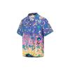 Li Ning X Steven Harrington Мультфильм Аниме Сплошной Принт Свободная Рубашка С Коротким Рукавом Мужские Рубашки Фиолетовый ASHT017-2