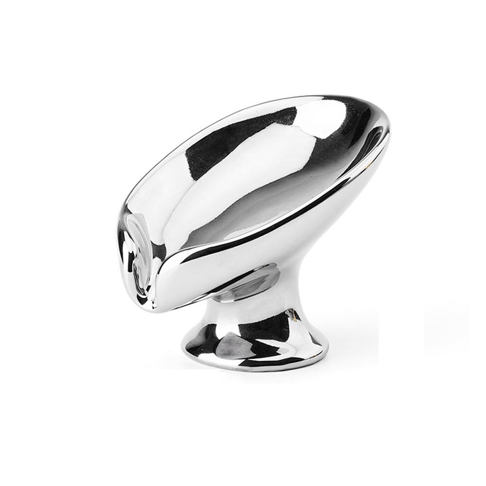 Leaf Shape Self Draining Soap Holder Ceramic Bathroom Storage Holder Elegant Soap Rack Washbasin