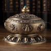 Eight Treasures Incense Burner Ancient Alloy Buddha Incense Household Aromatherapy Living Room Tea Room Decoration Supplies