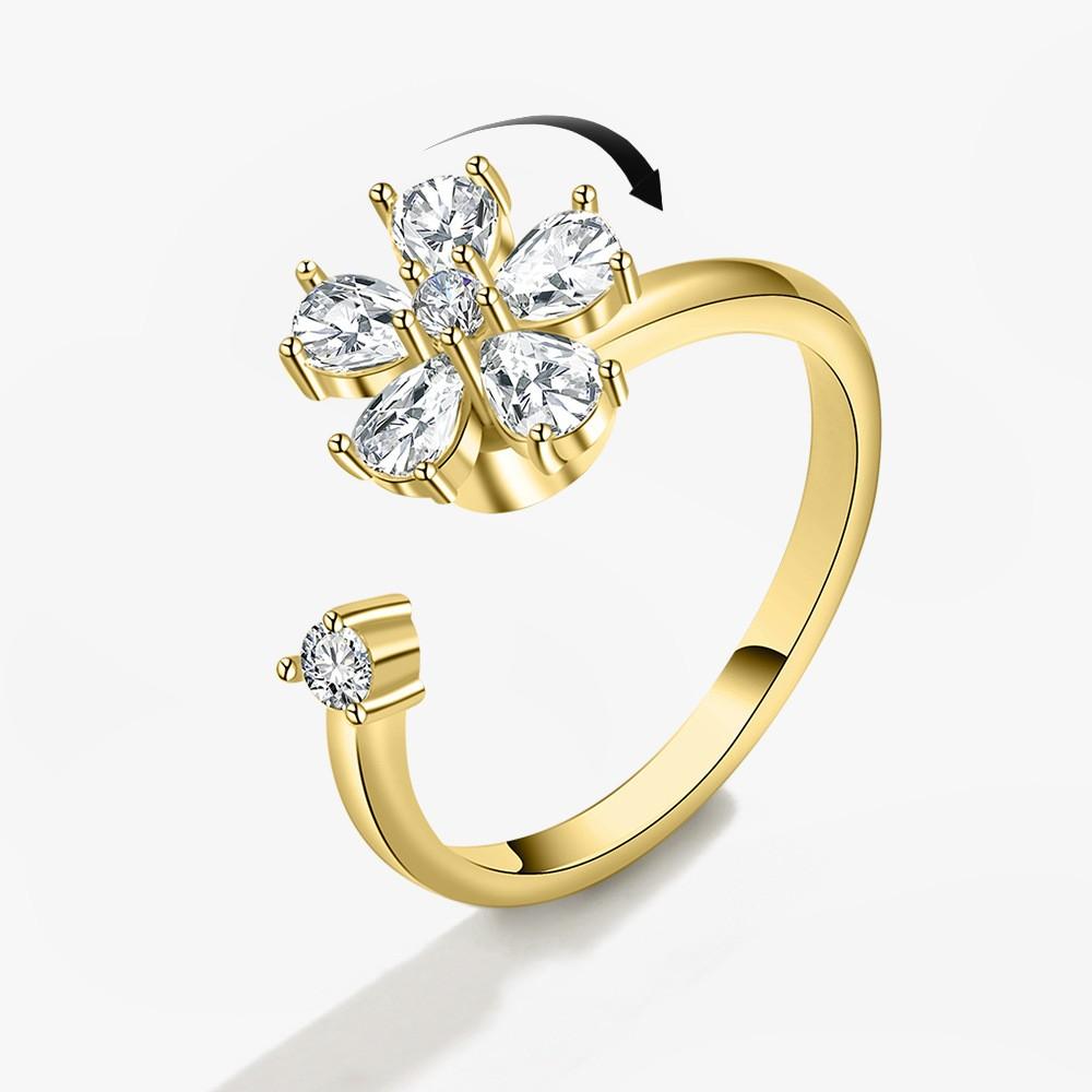 SMJEL Спиннер для женщин, кольцо с несколькими кристаллами, цветочным глазом, бабочкой, животным, вращающееся антистрессовое свадебное украшение