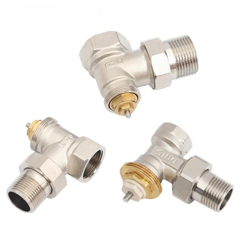 DN15/DN20/DN25 (1/2" 3/4" 1") Угловой латунный радиаторный клапан для систем ОВК Клапан регулирования температуры