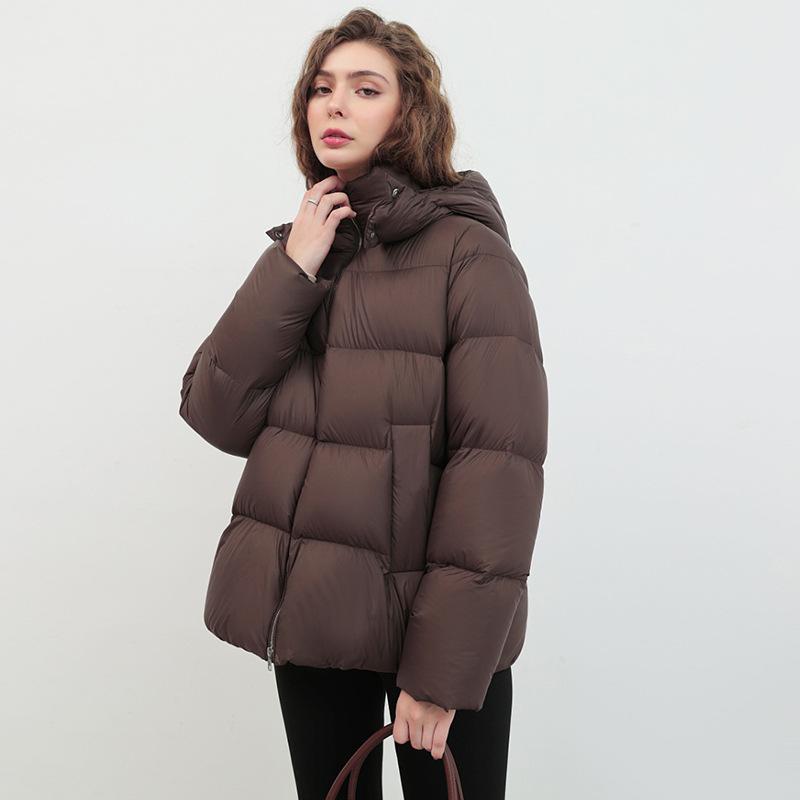 Premium sense 90 белая утиная пуховая куртка женская короткая зимняя 2024 большая утолщенная модная куртка с капюшоном для мяса