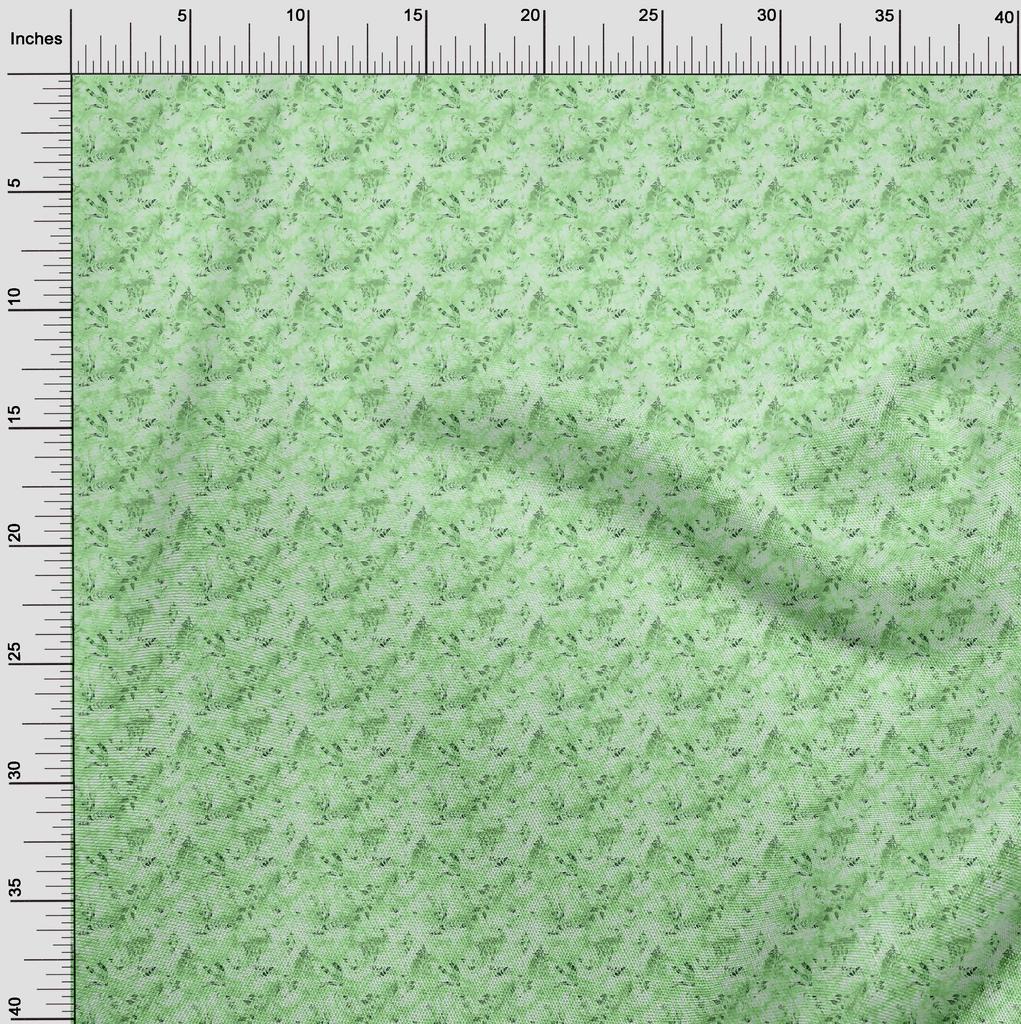 oneOone Cotton Flex Light Green Fabric Asian-Tie & Dye-Floral Sewing Material Print Fabric By The Yard 40 Inch