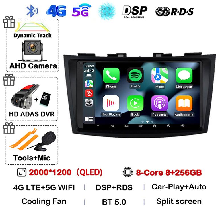 Android 14 Carplay Автомагнитола Для Suzuki Swift 4 2011 2012 2013 2014 2015 2016 Мультимедийный Видеоплеер Аудио GPS Стерео WIFI