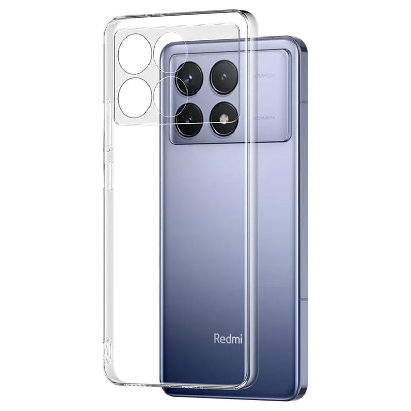 Ультратонкий мягкий прозрачный чехол для телефона TPU для Xiaomi Redmi Note 13 Pro 4G K70E Poco X6 Pro 5G прозрачный силиконовый противоударный чехол