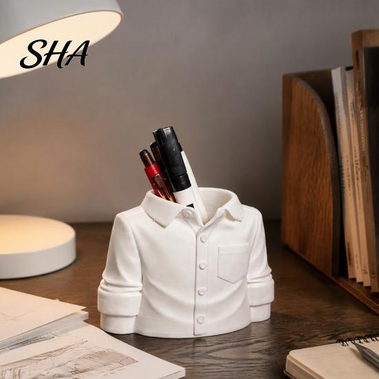 Small Stationery Holder for Desk 3D Printed Shirt Shape Pen Holder, Novelty Organizer, Shaped Pencil Cup Decorative Large Capacity Container