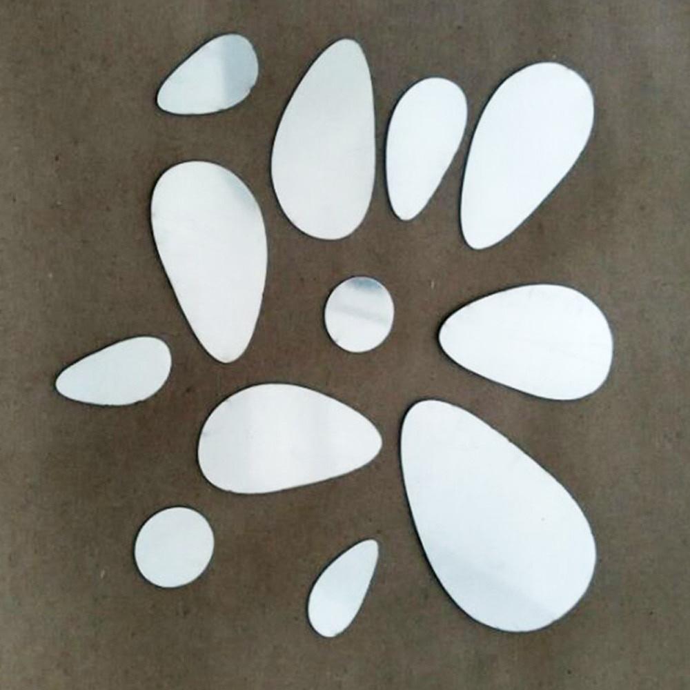 12pcs 3D Mirror Removable Wall Sticker for Living Room Bedroom TV Background Mirror Mural Wall Decal Modern Art DIY Home Decor