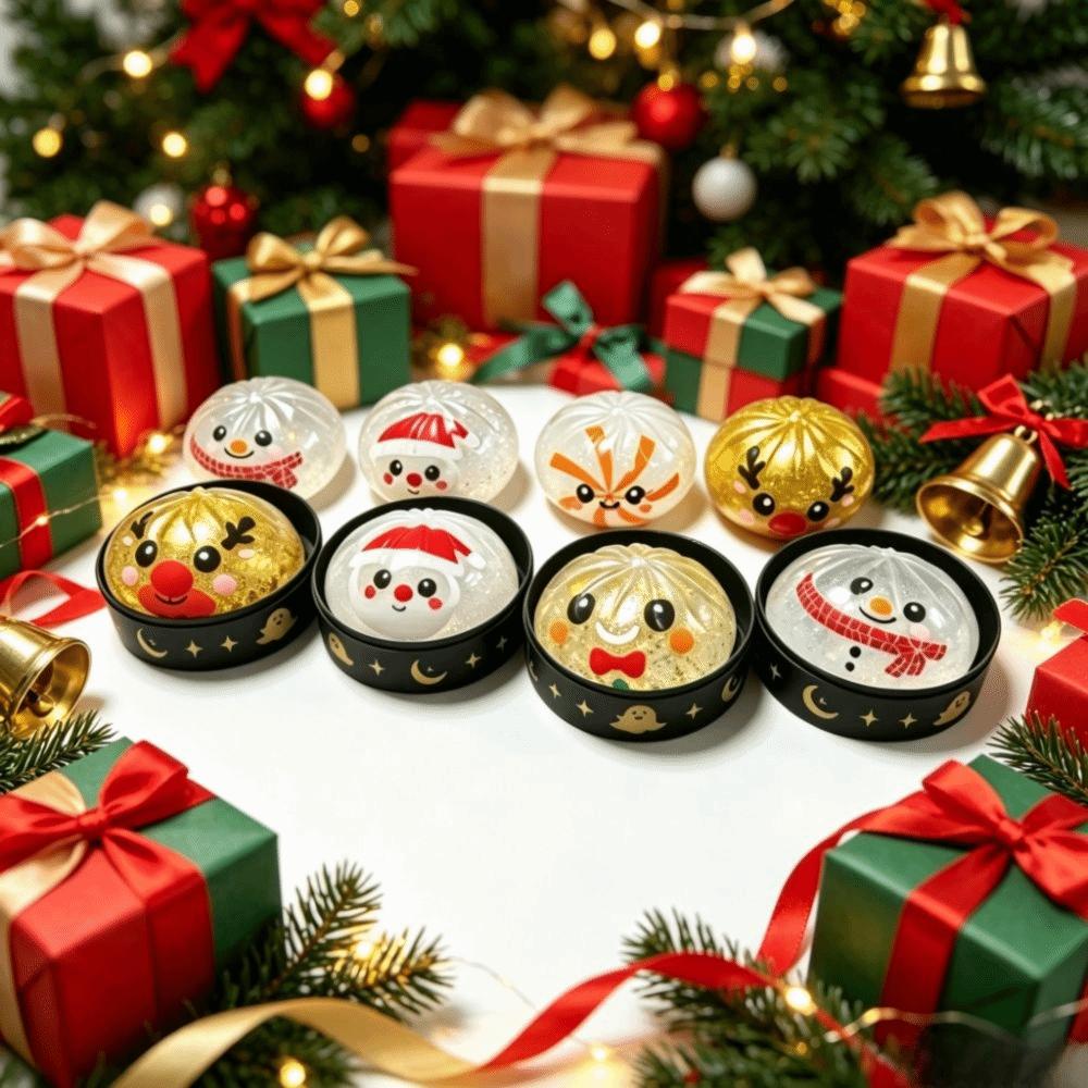 Snowman Shape Steamed Bun Squishy Toy Christmas Reduce Pressure Toy New Year Gift