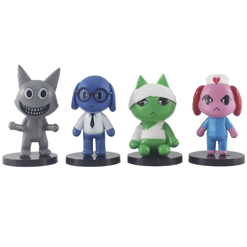 Игровая модель-фигурка животного из хоррор-больницы, 3,2 дюйма, ручная роспись, кошка и собака, с подставкой.