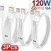 3/1 шт. Кабель для быстрой зарядки 120 Вт 10 А USB A на Type C Быстрое зарядное устройство Высокоскоростной кабель для передачи данных для Samsung Xiaomi Huawei