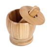 Bamboo Mortar Pestle Set Pounded Garlic Jar Wooden Grinder Round Smooth Hand Polished Pestle Set For Grind Herbs Spices Pepper