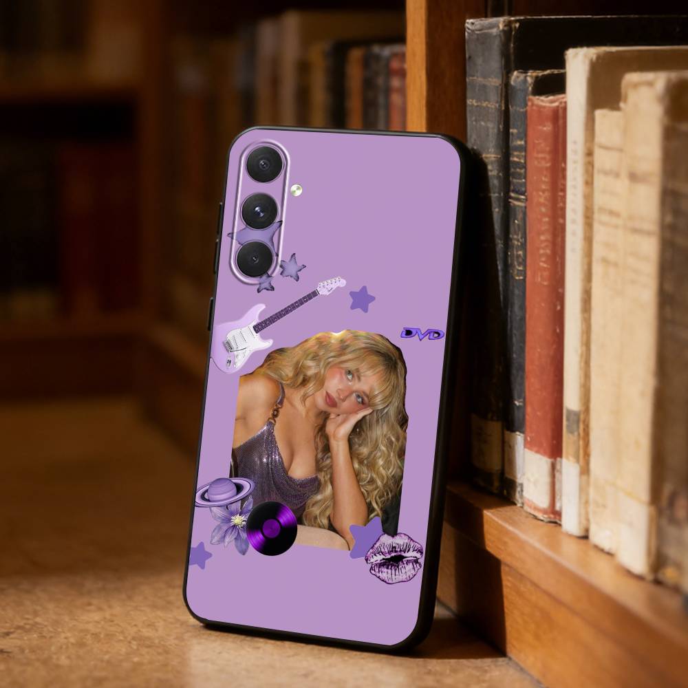 Чехол для телефона Singer S-Sabrina Carpenter для Samsung S26, S25, S24, S23, S22, S21, Plus, Fe, Lite, Другие Черный Чехол
