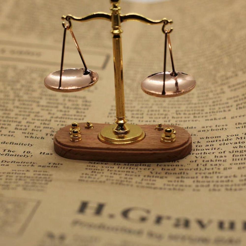 Mini Balance Toy Model Antique Justice Scale Model Classic Simulation Balance Scale Pretend Play