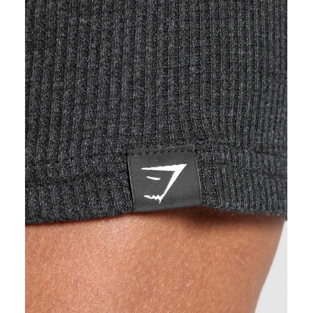 Gymshark Футболка с вафельным узором, черная A1b9m Bc8x