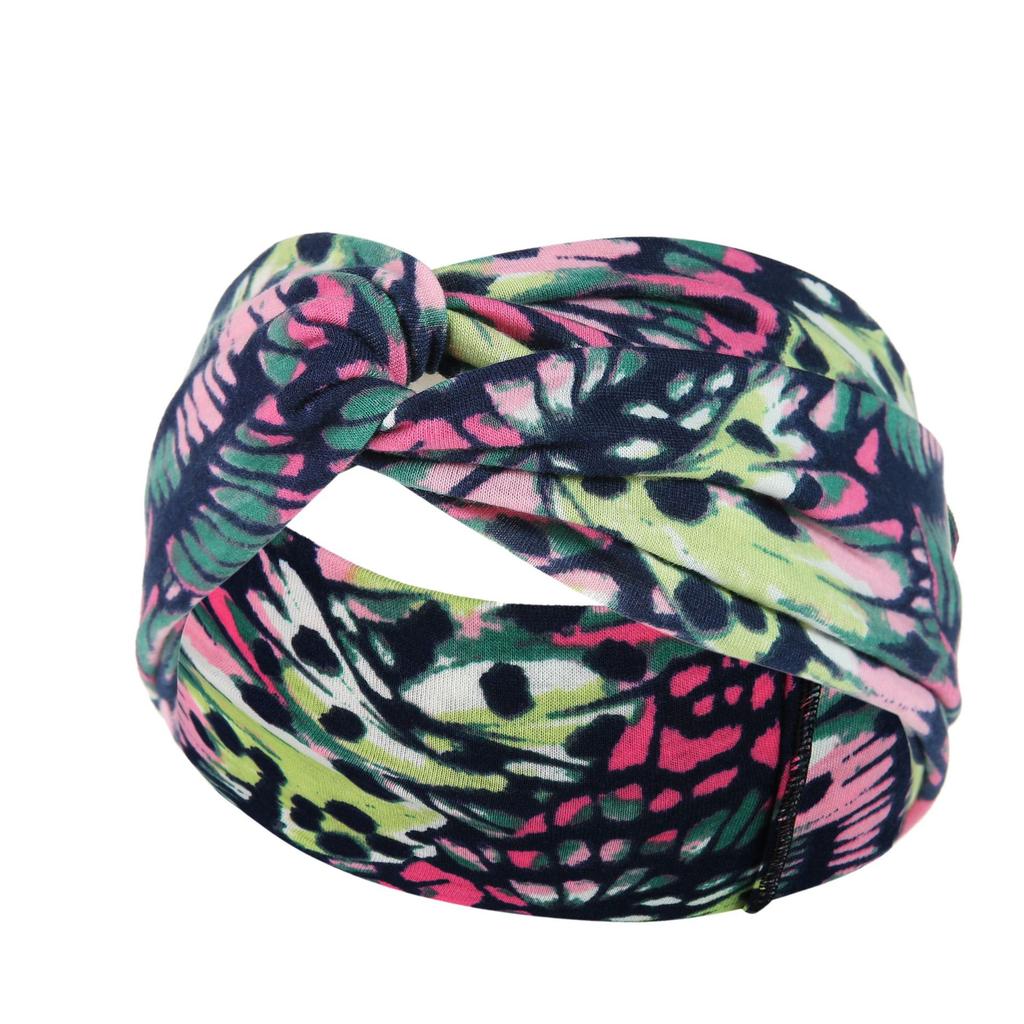 DX~~~ New Wide Brimmed Crossover Headband Lady's Bohemian Print Knitted Headband Sweat-wicking Bandana Sports Yoga Headband