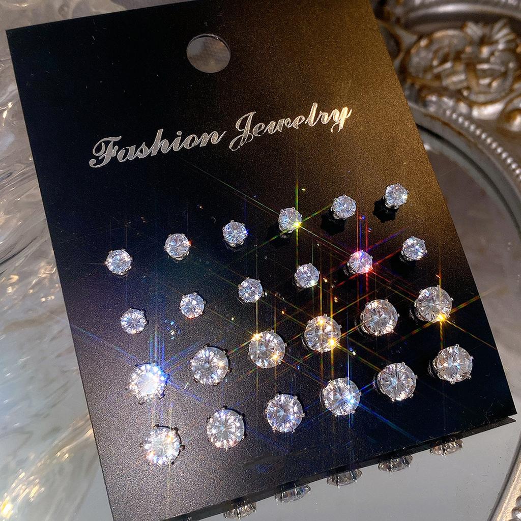 12 Pcs Zircon Earrings Set Briliant Shiny Stud Earrings for Women Simple Pearl Irregular Trendy Jewerly Accessories 2026 New