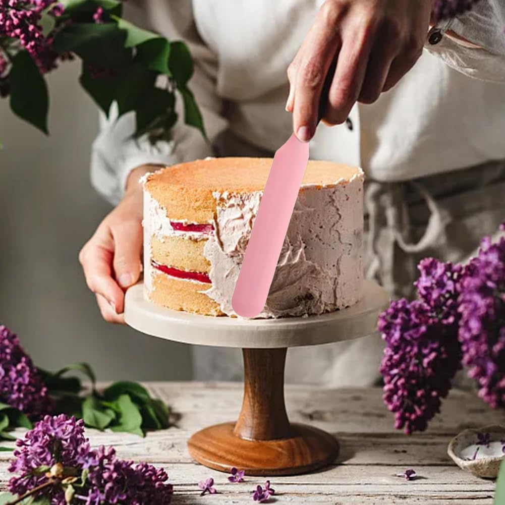 Silicone Jar Spatula: Non-Stick Heat Resistant Thin Spatula for Sourdough Stirring Jam Spreading Peanut Butter Scraping Cake Icing Pink Kitchen Tool