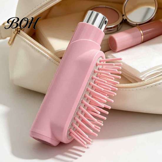 Portable Hair Brush 2-In-1 Spray Brush, Frizz Control Scalp Massage Detangling Hydrating Men Women Misting for Dry, Flyaway & Tangled Quick
