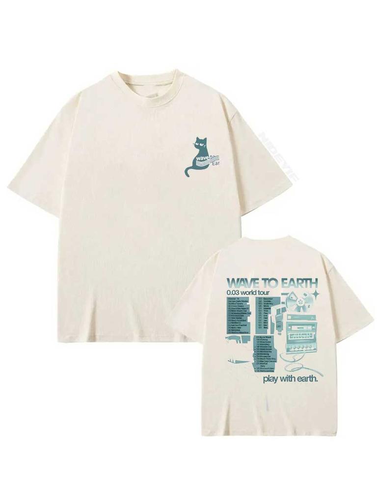 Wave To Earth 2025 World Tour Album Print T Shirts For Unisex Unisex 100 Cotton Short Sleeve Tshirt Hiphop Clothing We1