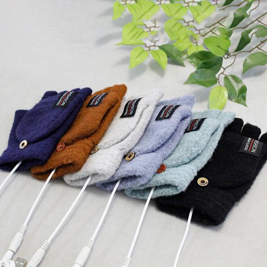 1 пара зимних перчаток с подогревом, зарядка через USB, двухсторонний подогрев, моющиеся, толстые трикотажные перчатки без пальцев, высокоэластичные, для офиса, набора текста, для студентов, для письма