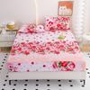 Red Flower Printed Bed Sheet Sets Queen/King Size Matrimonial Reactive Printed Fitted Bedsheets for Double Bed
