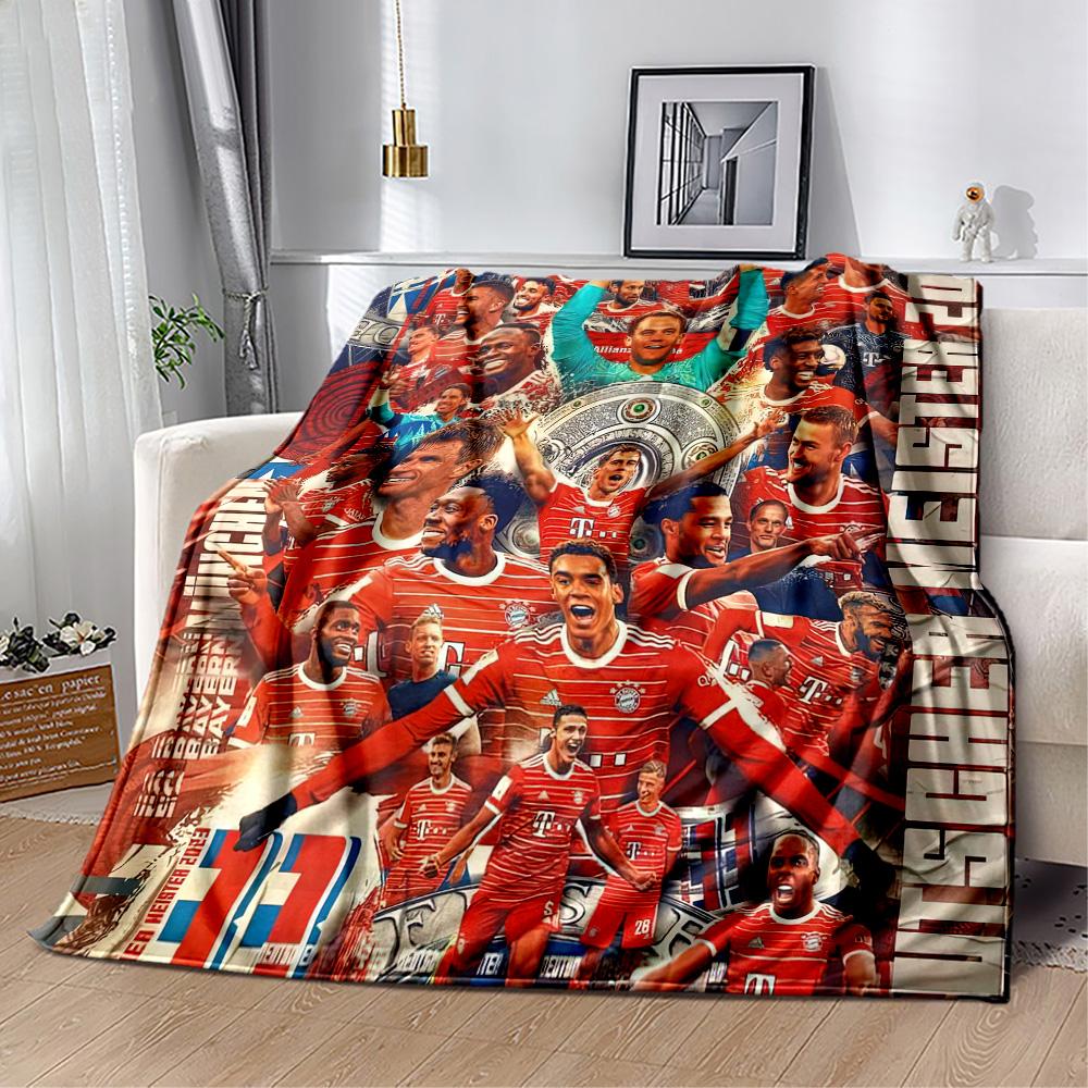 Bayern Munich Blanket Comfortable Great for Bedding Office Bed for All Seasons Digital Print Birthday Christmas Gift Blanket