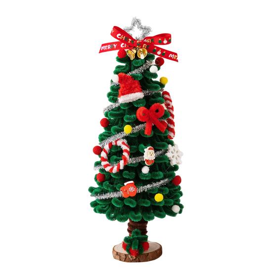 DIY Christmas Tree Kit with Light String Festive Desktop Decoration Warm Christmas Atmosphere Light New Year Gift Christmas Decor