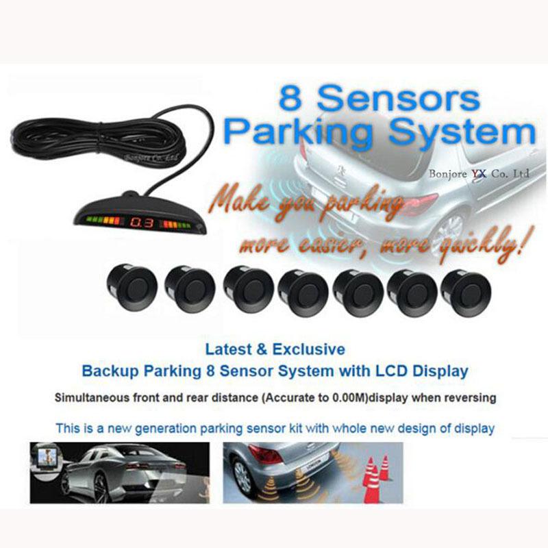Koorinwoo LED Screen Parktronic Car Parking Sensor 4/6/8 Radars Sound Alert Indicator Probes Parking Assistance Black Silver