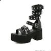 Fashion 2025 Summer New Fashion High Heel Sandals Rivet Hollowed Out Women's Shoes Roman Thick Heel Cool Boots 42
