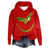 Women's Hooded Long Sleeve Christmas Printed Flannel Top Hooded Sweatshirt