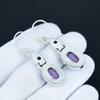 Natural Purpurite Earrings, 925 Sterling Silver Earrings, Party Wear Jewelry, Amethyst Dangle Drop Earrings For Thanksgiving Gifts For Mom