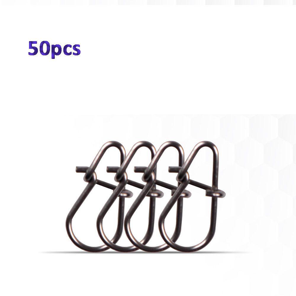 Fish Hook Swivel Solid Rings Stainless Steel Fast Clip Lock Safety Snaps Lure Connector Pins