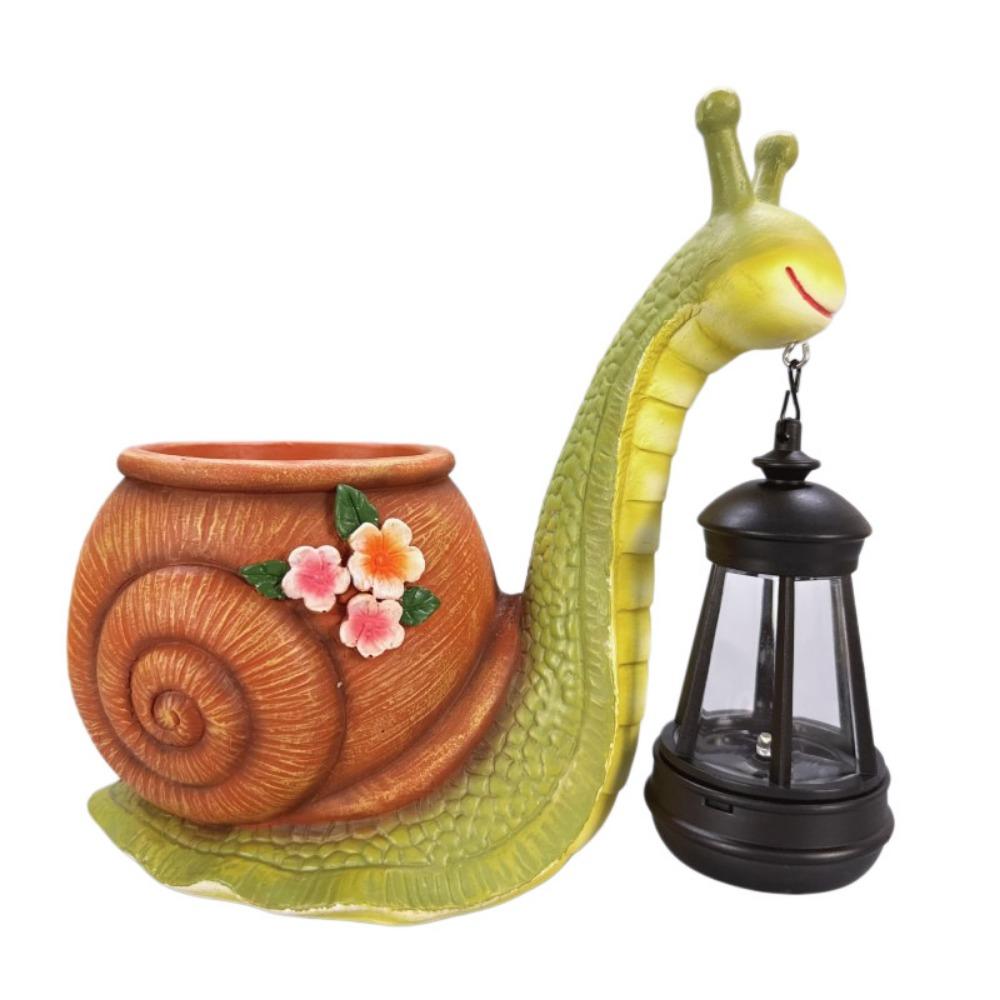 Resin Snail Statue Planter Sun Proof Resin Decorative Flowerpot Cute Garden Vase Garden Decoration