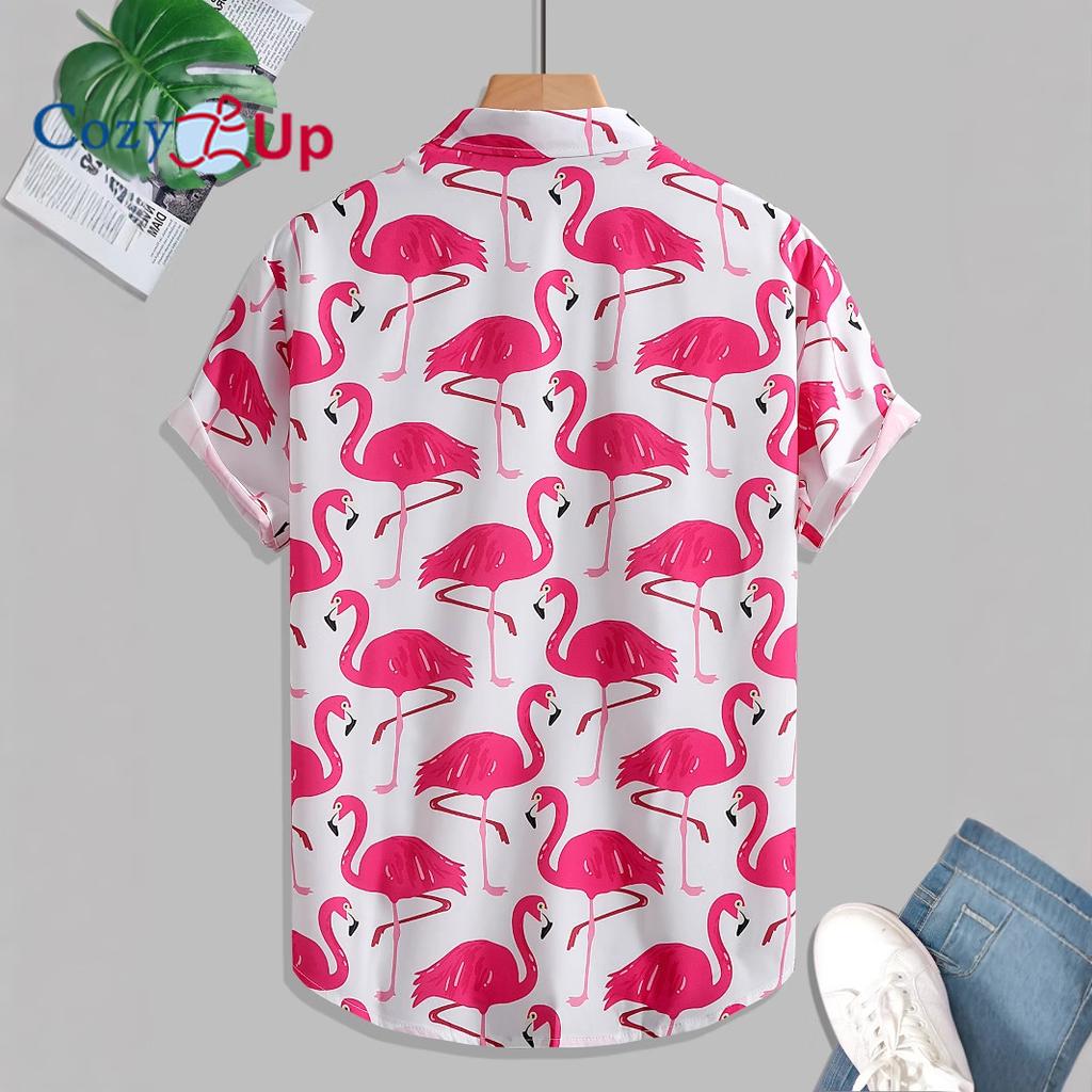 Мужская рубашка с коротким рукавом Pink Red Fire Thunderbird, мужская рубашка, лето 2025, новинка