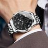 OLEVS Men's Quartz Watch Water-Resistant, Date Display, Luminous Hands, Stainless Steel Band, Black