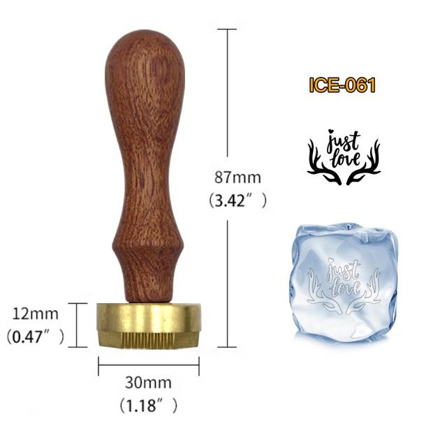 Ice Stamp With Removable Brass Head & Wood Handle - Vintage 1.18" Branding for Cubes, Cocktails, Whiskey, Mojito Drinks - Bar Making DIY Crafting