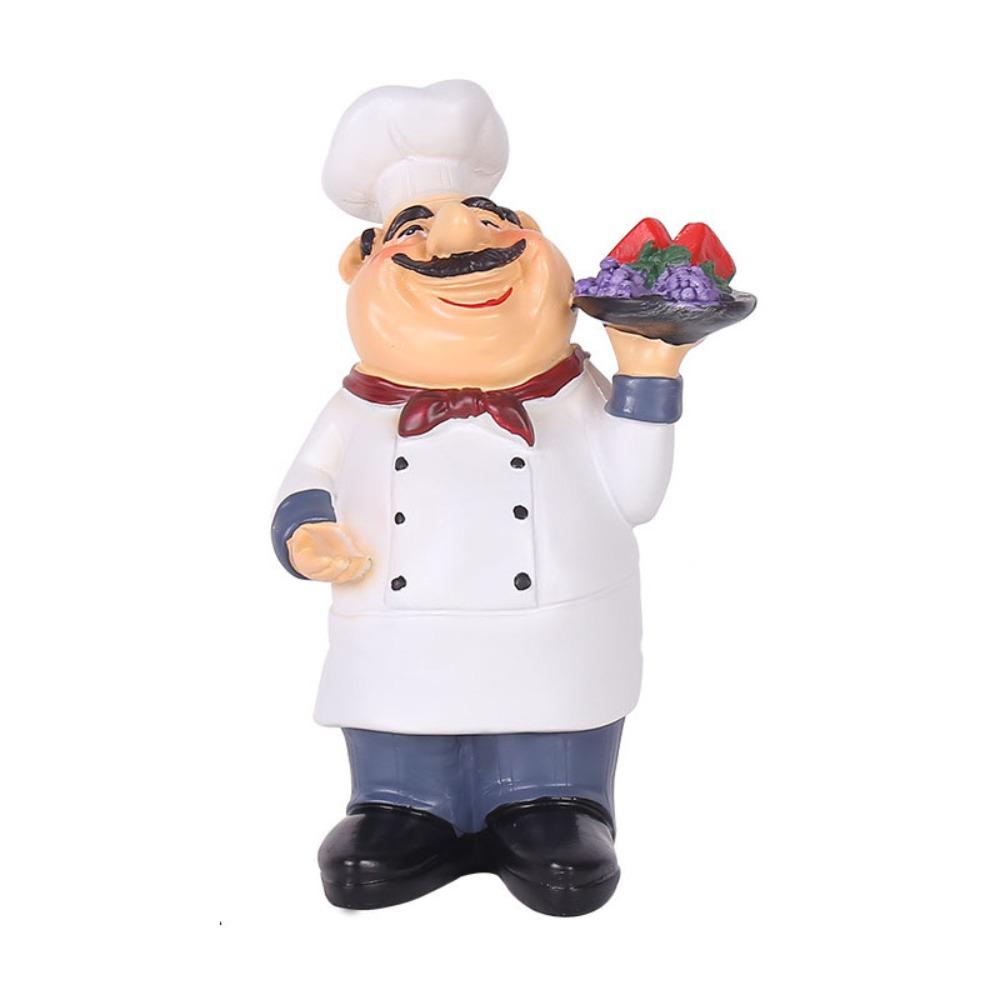 Simulated Rustic Bakery Chef Resin Statue Handicraft Chef Resin Figurines Balcony Garden Supplies