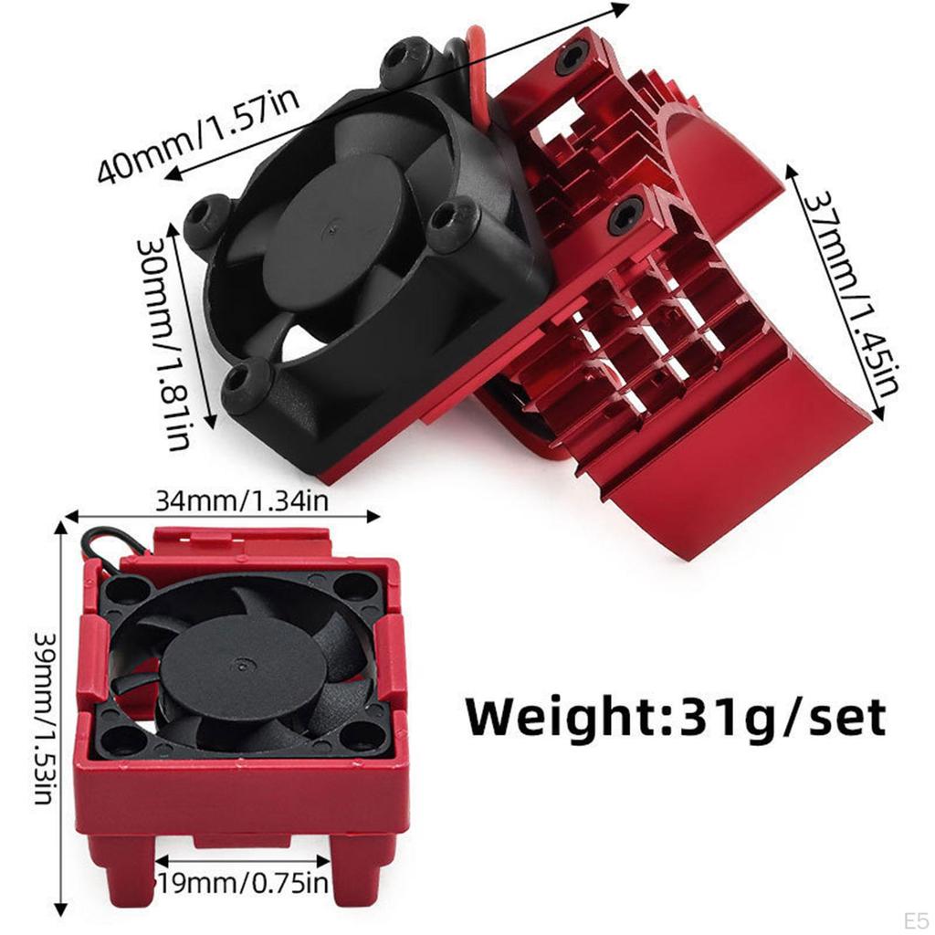 1/10 RC Car ESC Cooling Fan and Motor Set Aluminum Alloy High Performance Direct Replaces