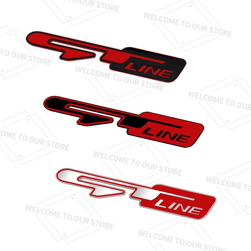 BBEL7 GT Line Badge Auto Interior Metal Logo Emblem Car Steering Wheel Sticker For Kia Sorento Ceed Picanto Stinger Stonic K3 K7 K5 K9