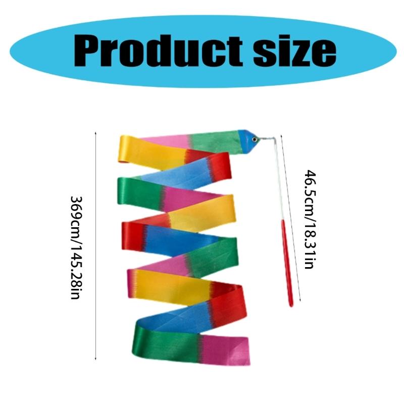 Dancing Ribbons Stick for Streamers Rhythmic with Twirling Rod Dance Ribbons Streamers Colorful Gymnastic Dance Ribbons