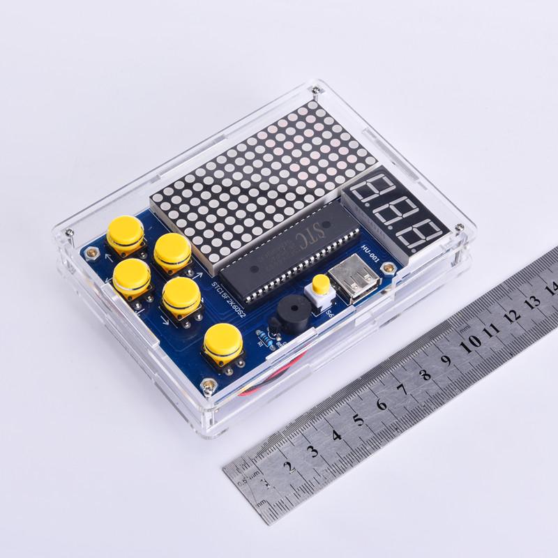 DIY Pixel Game Console Kit with Tetris - 51 Microcontroller & Loose Parts (Model HU-001)