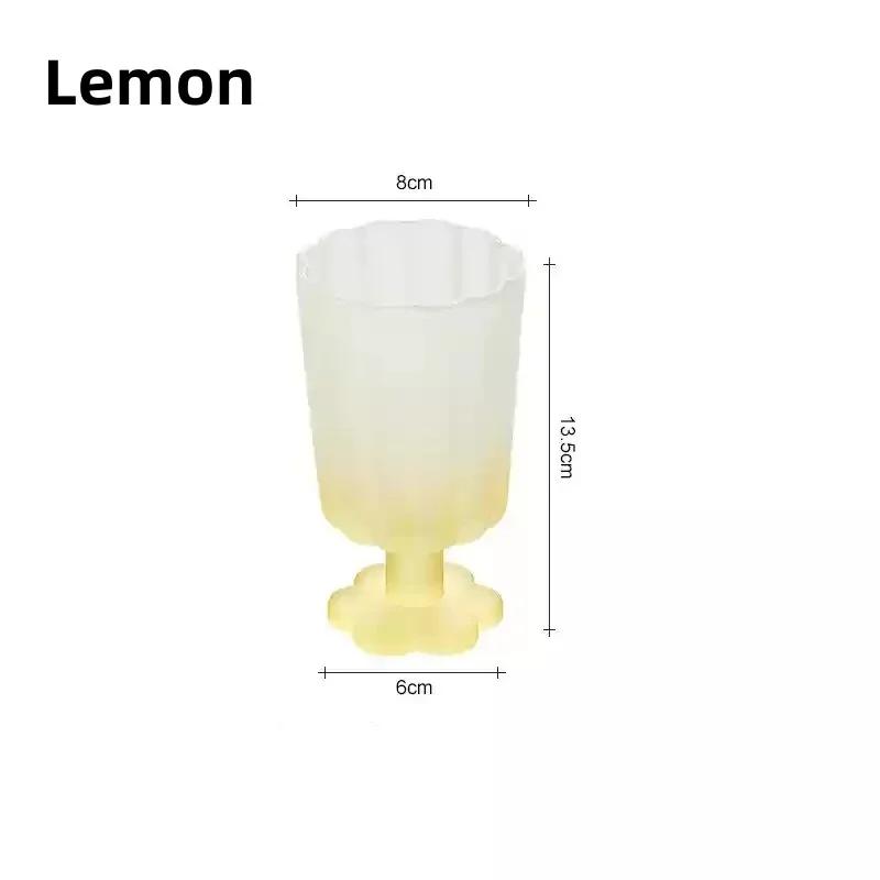 Colours Glass Cup Flower-shaped Goblet Ice Cold Juice Dessert Wine Iced Coffee Glass Cup House Bar Party Drinkware Gift Cups