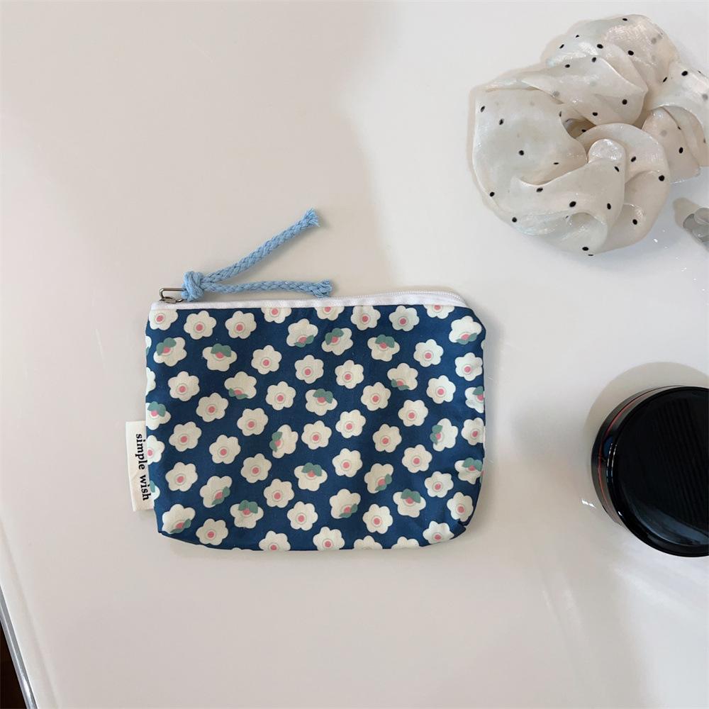 Mini Cotton Floral Organizer Bags for Women Bag Small Fabric Cosmetic Make Up Bag Little Purse Coin Pouch Children Cosmetic Case