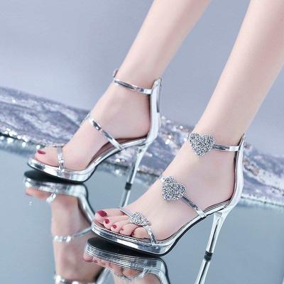 Женские сандалии стразы сексуальные тонкие каблуки женская обувь летняя распродажа азиатский размер тренд 2025 роскошные новые дышащие модные повседневные