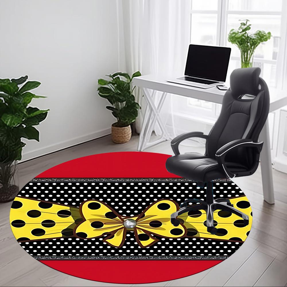 1pc Polka Dot Butterfly Chair Carpet for Office, Non-slip, Soft and Durable Office Rug for Decoration, Perfect for Office yy251229122