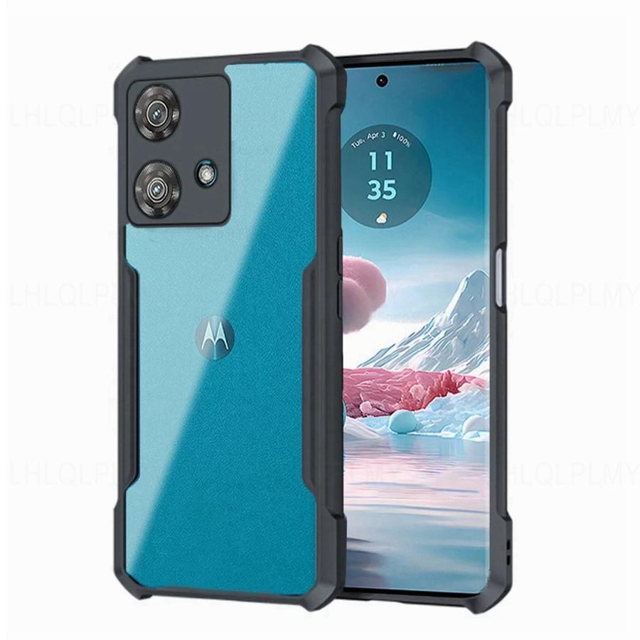 Акриловый ударопрочный бронированный силиконовый чехол для Motorola Moto G75 G84 G34 G06 G35 G85 5G G15 G56 G86 G57 G67 G77 G17 Power Edge 50 60 70 Fusion Задняя крышка