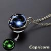 Luminous Starry Sky Glass Ball with Constellation Pattern Pendant Necklace - Men's Fashion Zinc Alloy Jewelry