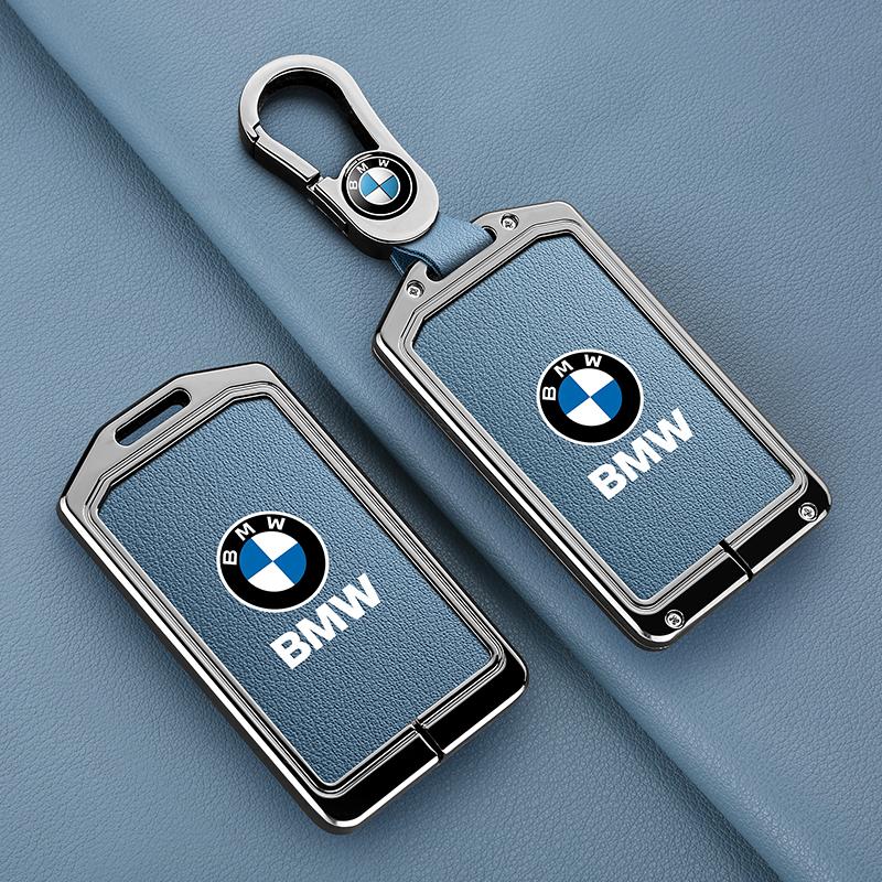 MZIZ2 Vintage Leather Car Remote Card NFC Key Case Fob Cover For BMW 1 3 5 7 Series X1 X3 X5 X6 X7 535le Auto Keychain Accessories