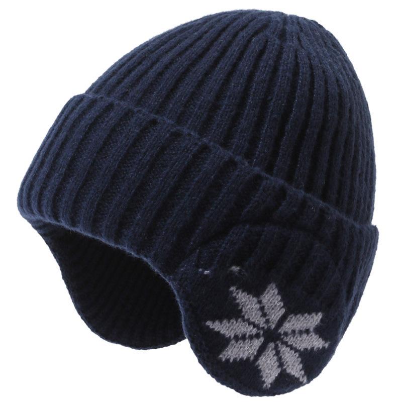 Women Winter Warm Knitted Wool Hat Plush Thickened Hat Outdoor Cycling Ear Protection Cap
